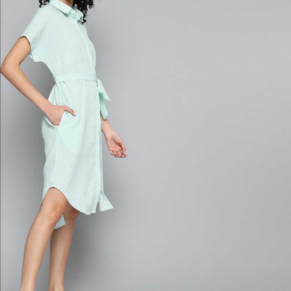 New power blue high low dress